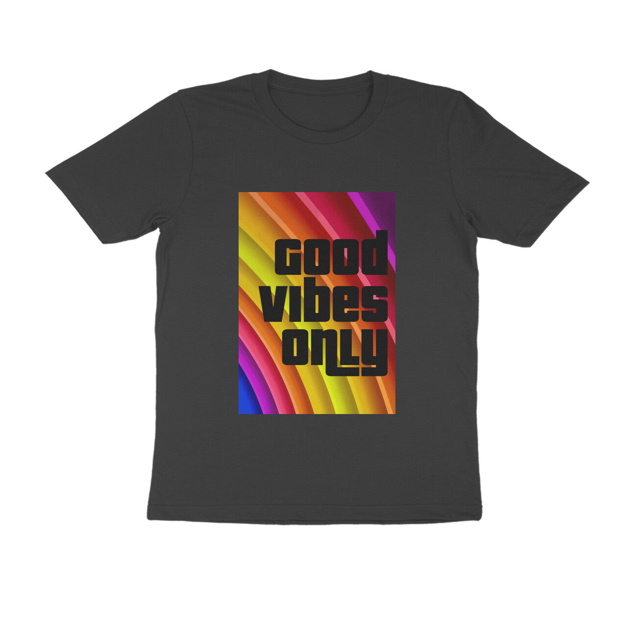 Half Sleeve Round Neck T-Shirt - Good vibes only puraidoprints