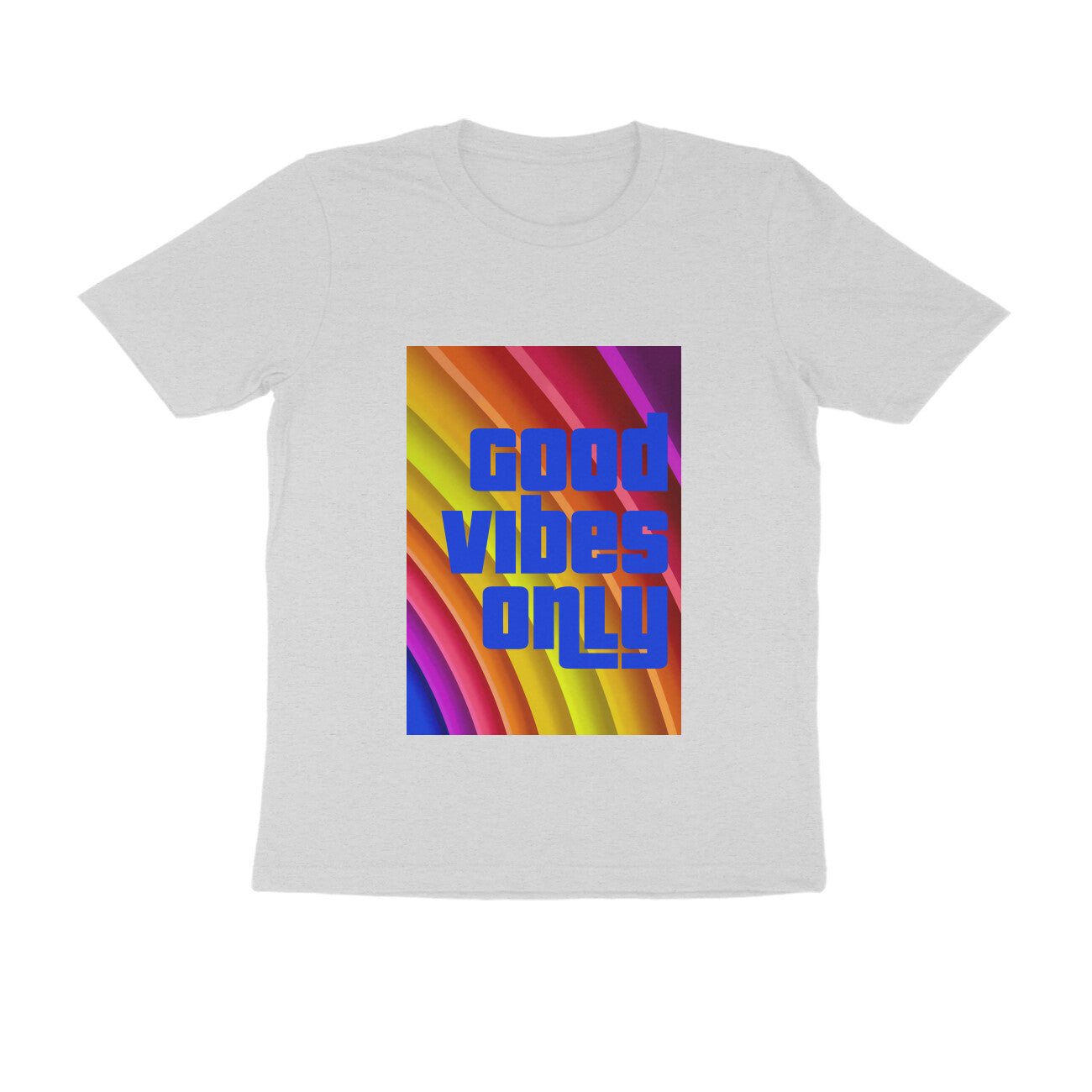 Half Sleeve Round Neck T-Shirt - Good vibes only puraidoprints