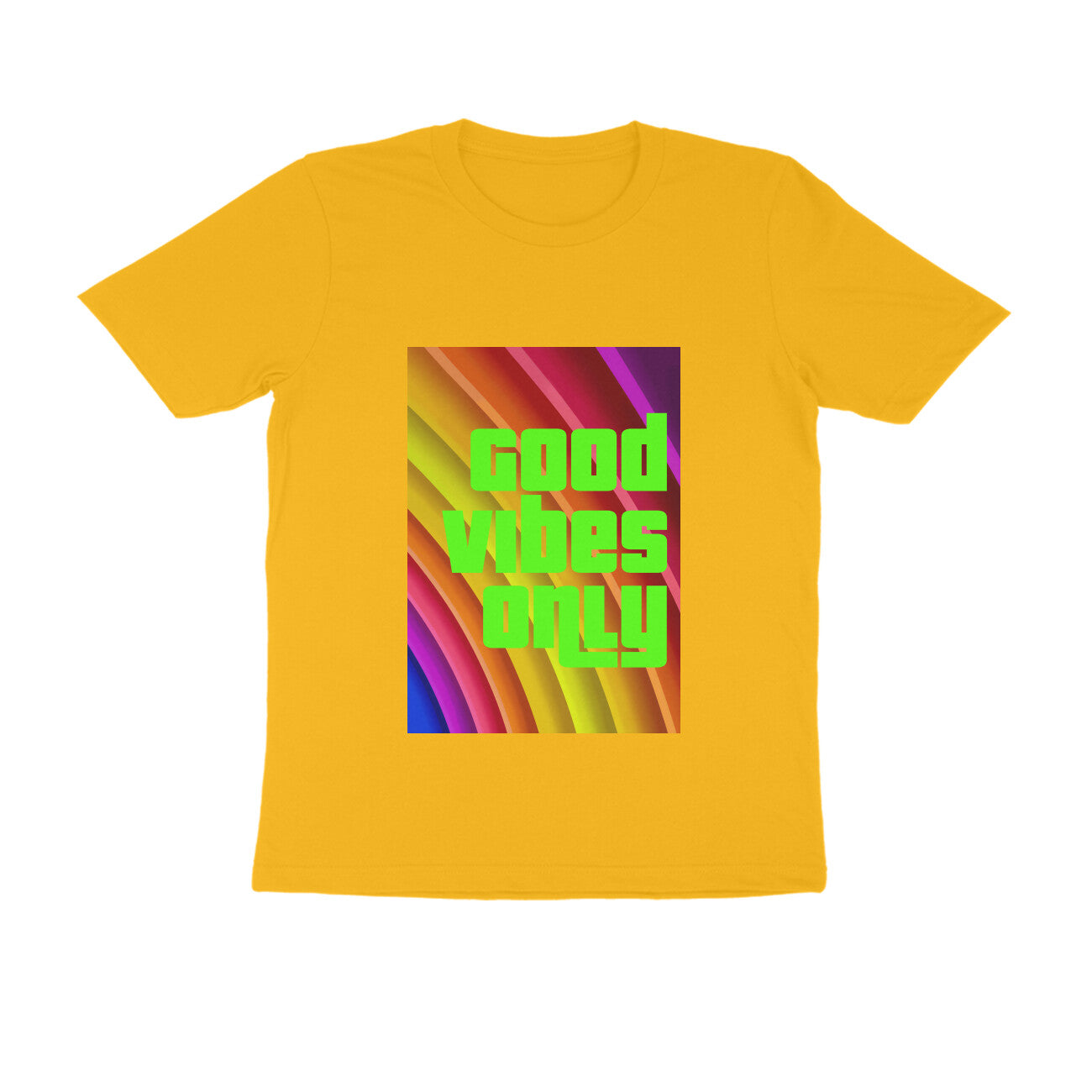 Half Sleeve Round Neck T-Shirt - Good vibes only puraidoprints