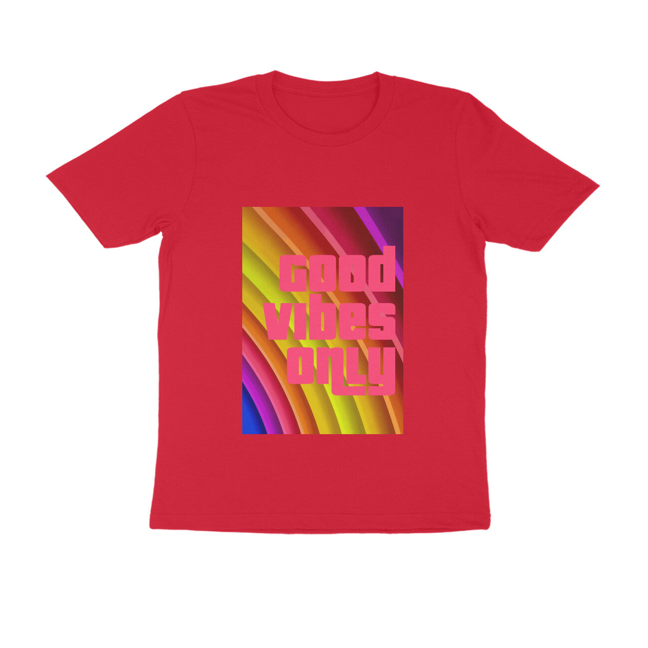 Half Sleeve Round Neck T-Shirt - Good vibes only puraidoprints