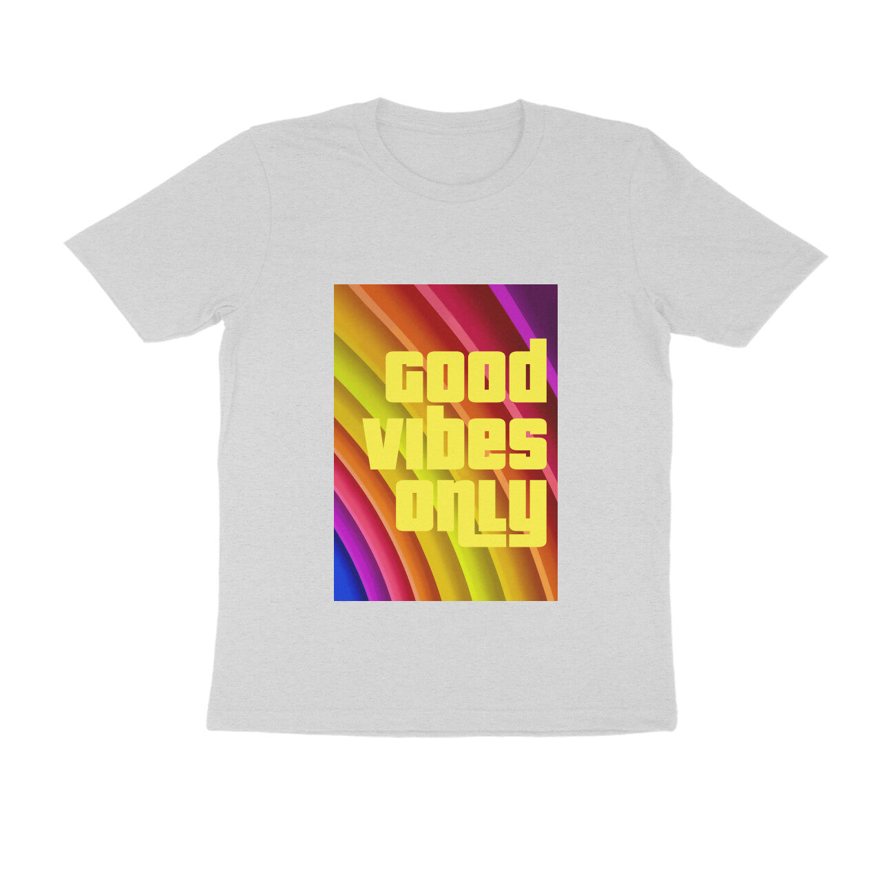 Half Sleeve Round Neck T-Shirt - Good vibes only puraidoprints