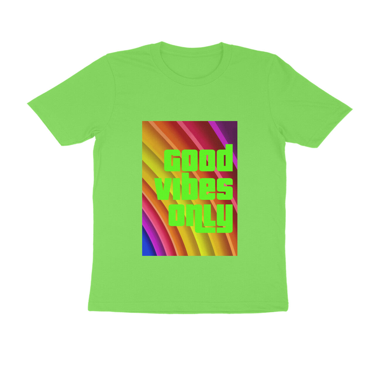 Half Sleeve Round Neck T-Shirt - Good vibes only puraidoprints