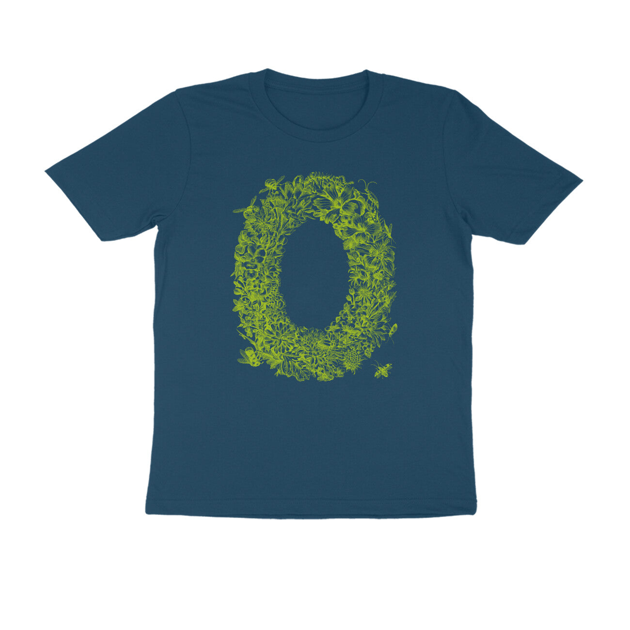Half Sleeve Round Neck T-Shirt β Green Flora puraidoprints