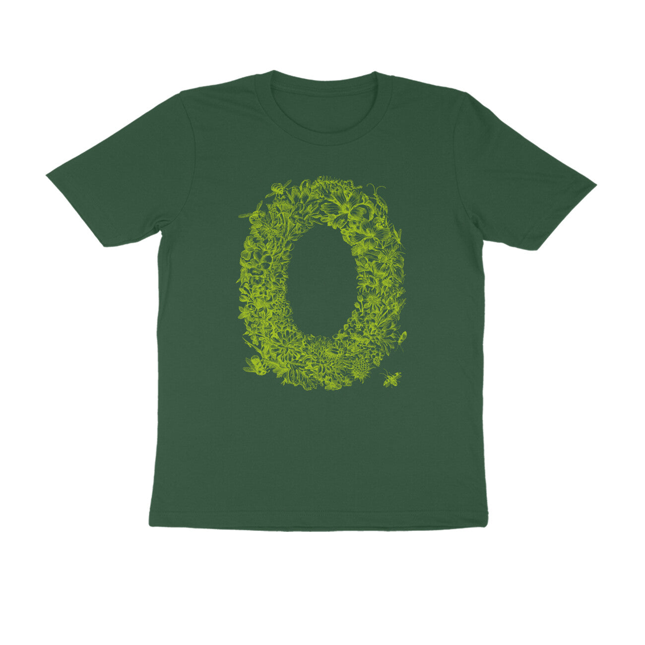 Half Sleeve Round Neck T-Shirt β Green Flora puraidoprints