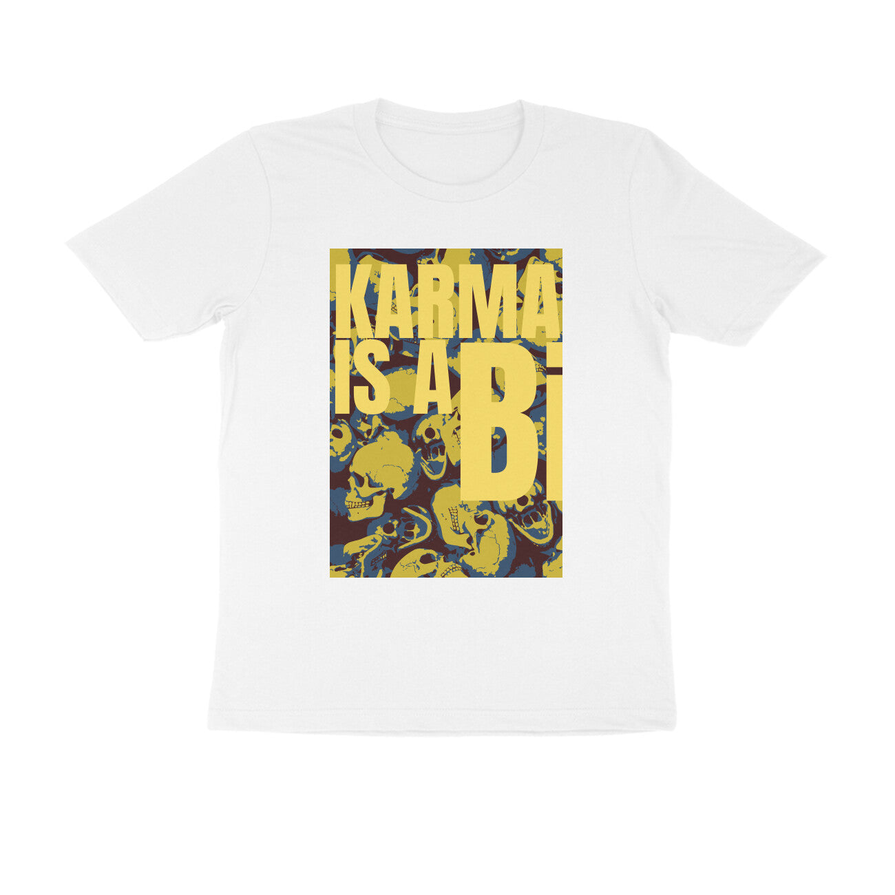 Half Sleeve Round Neck T-Shirt β Karma is a Bi puraidoprints