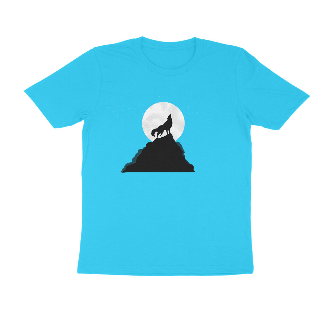 Half Sleeve Round Neck T-Shirt β Night Wolf Howl puraidoprints