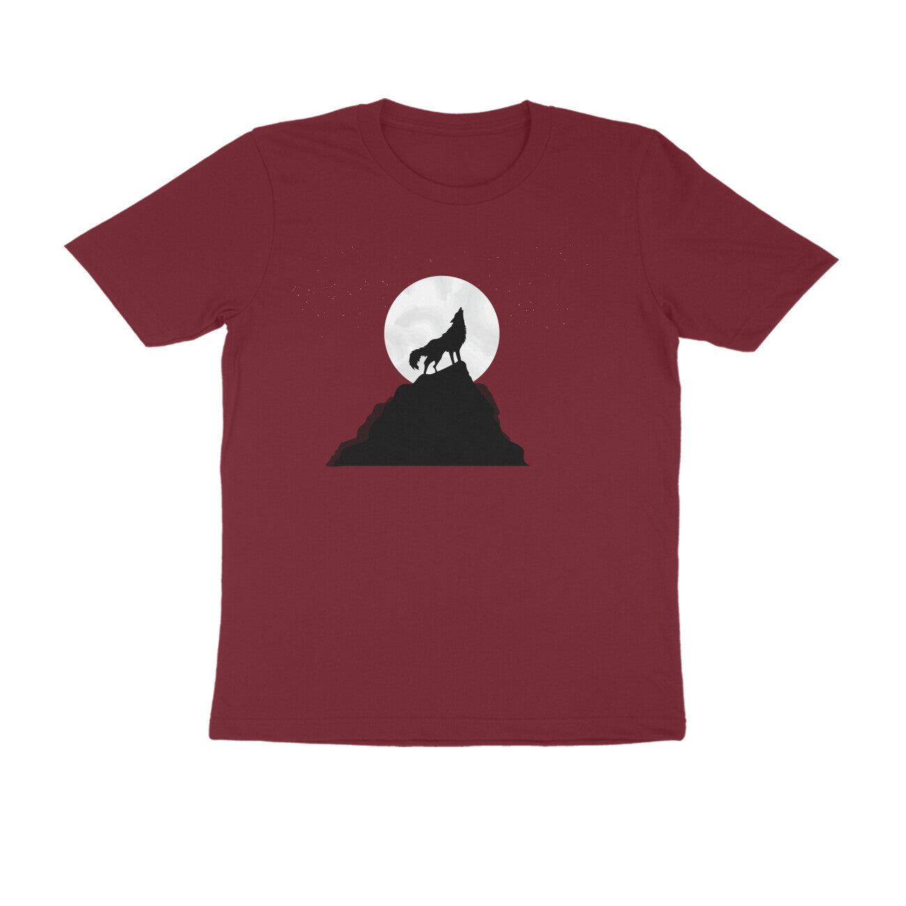 Half Sleeve Round Neck T-Shirt β Night Wolf Howl puraidoprints