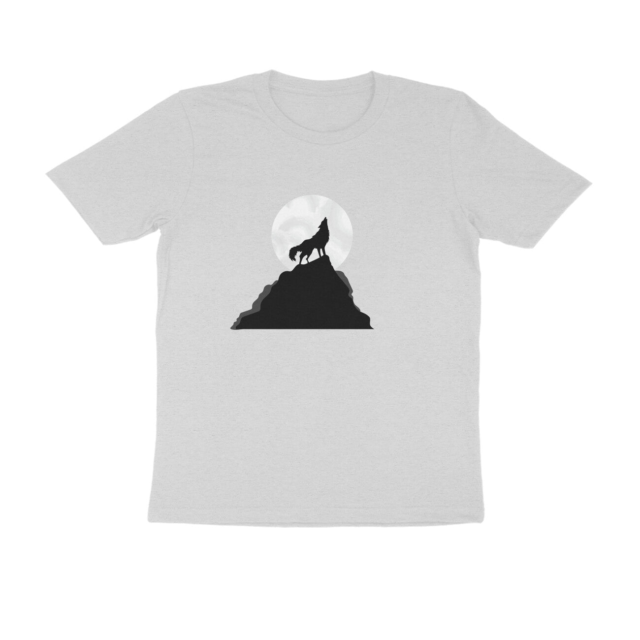 Half Sleeve Round Neck T-Shirt β Night Wolf Howl puraidoprints
