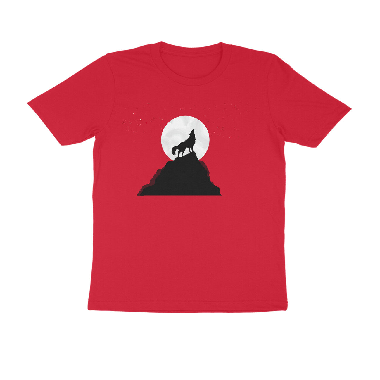 Half Sleeve Round Neck T-Shirt β Night Wolf Howl puraidoprints