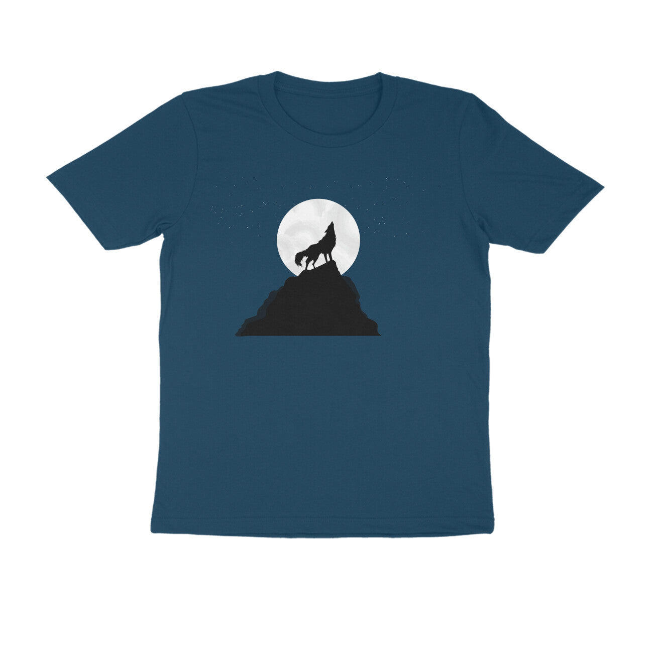 Half Sleeve Round Neck T-Shirt β Night Wolf Howl puraidoprints