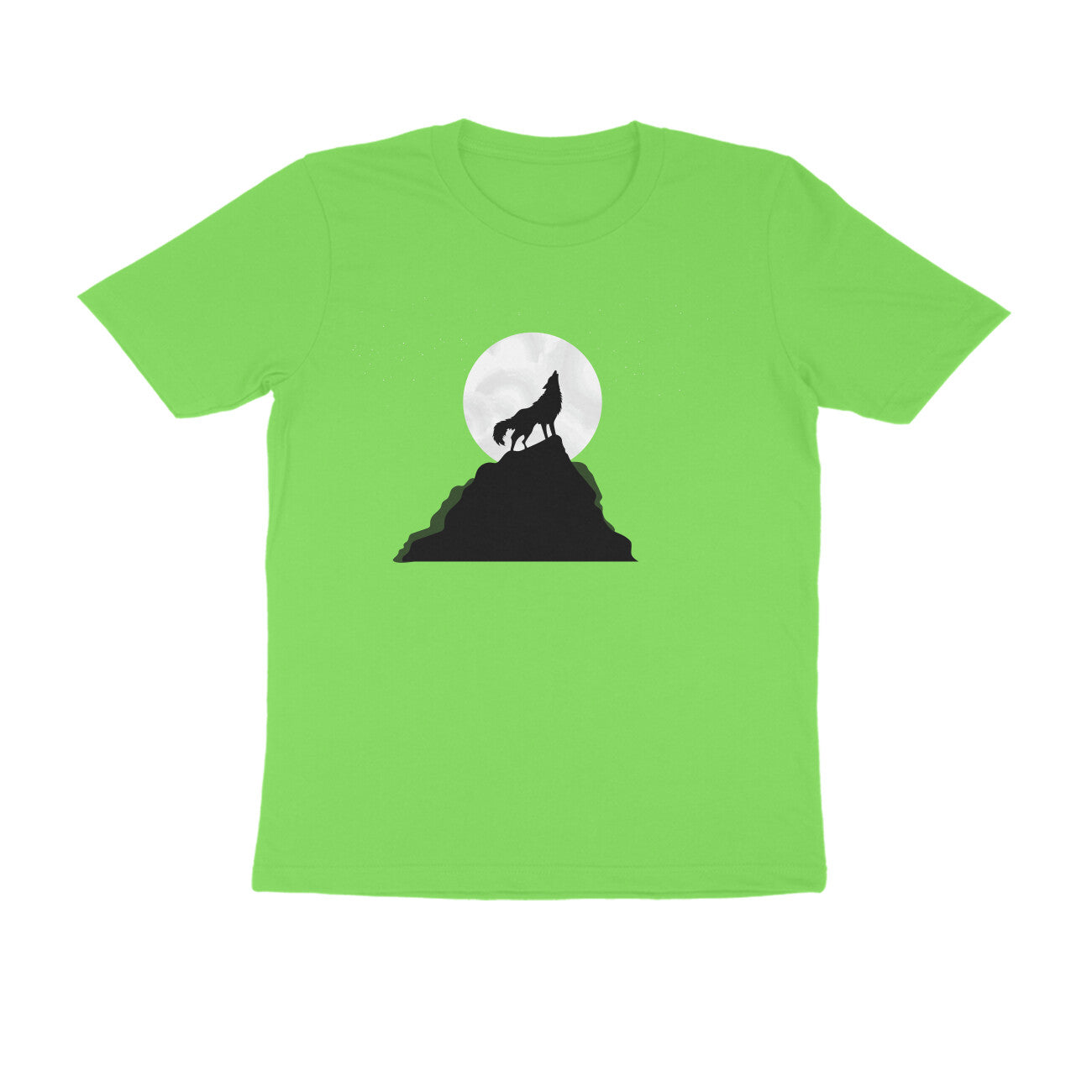 Half Sleeve Round Neck T-Shirt β Night Wolf Howl puraidoprints