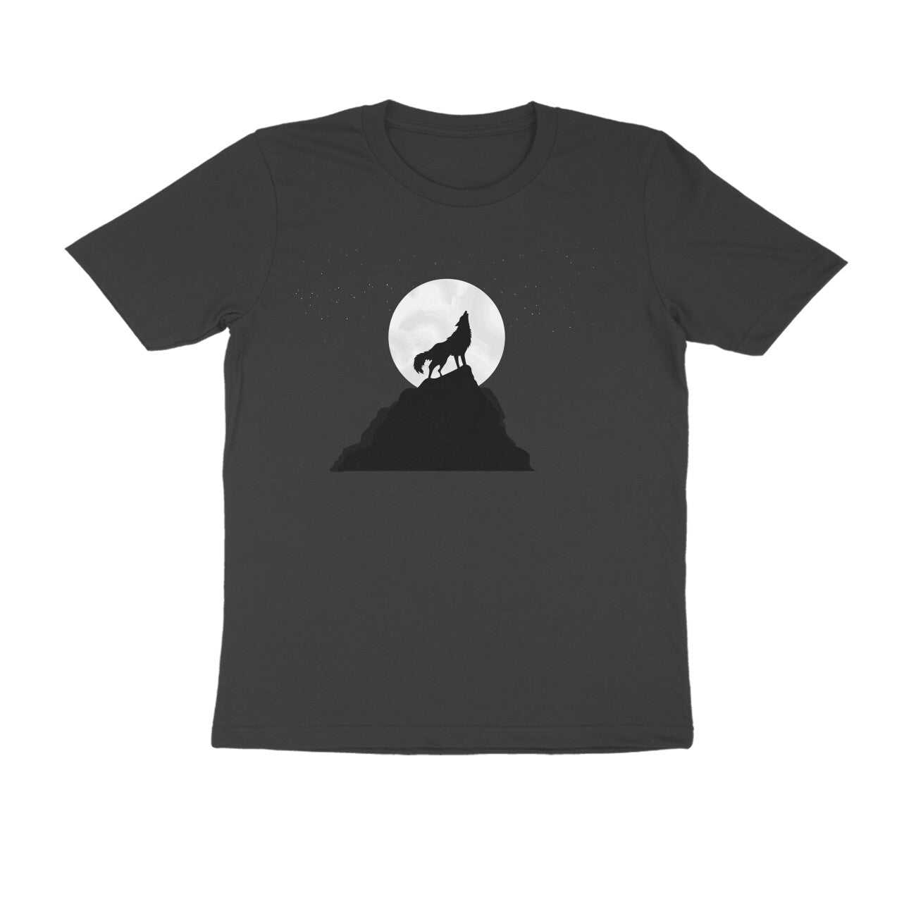 Half Sleeve Round Neck T-Shirt β Night Wolf Howl puraidoprints