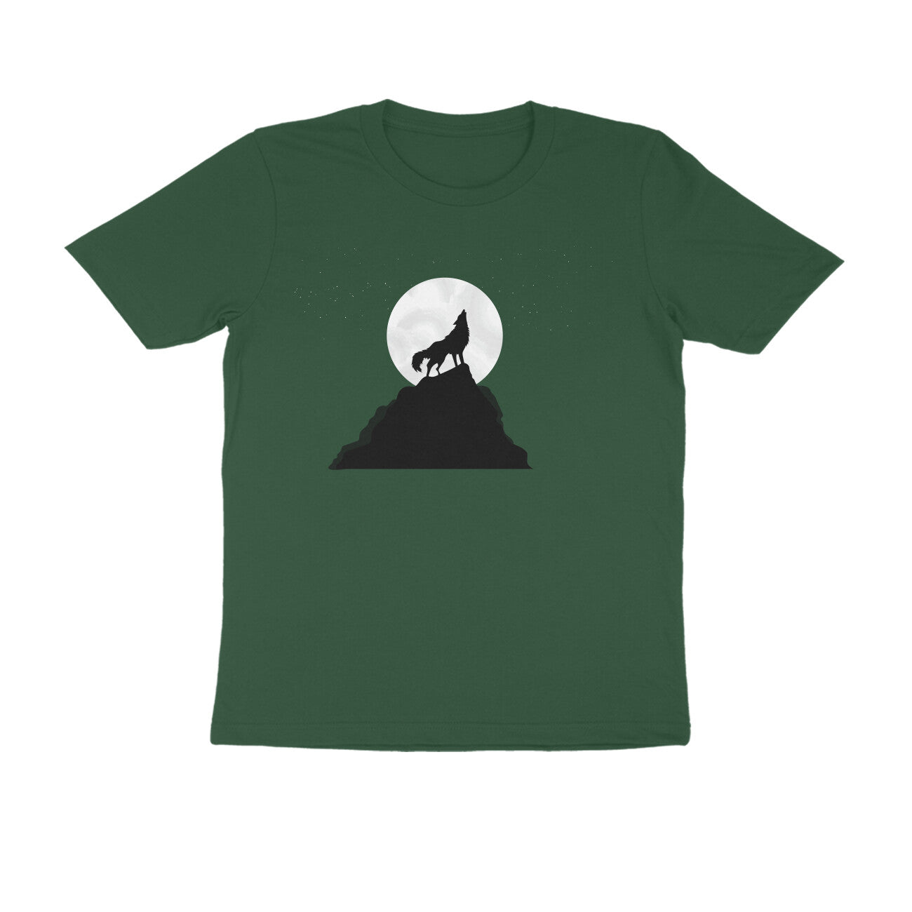 Half Sleeve Round Neck T-Shirt β Night Wolf Howl puraidoprints
