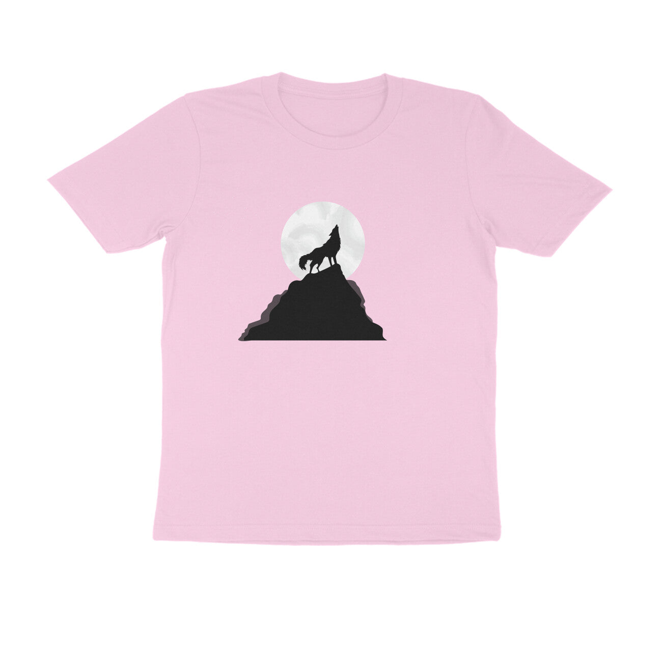 Half Sleeve Round Neck T-Shirt β Night Wolf Howl puraidoprints