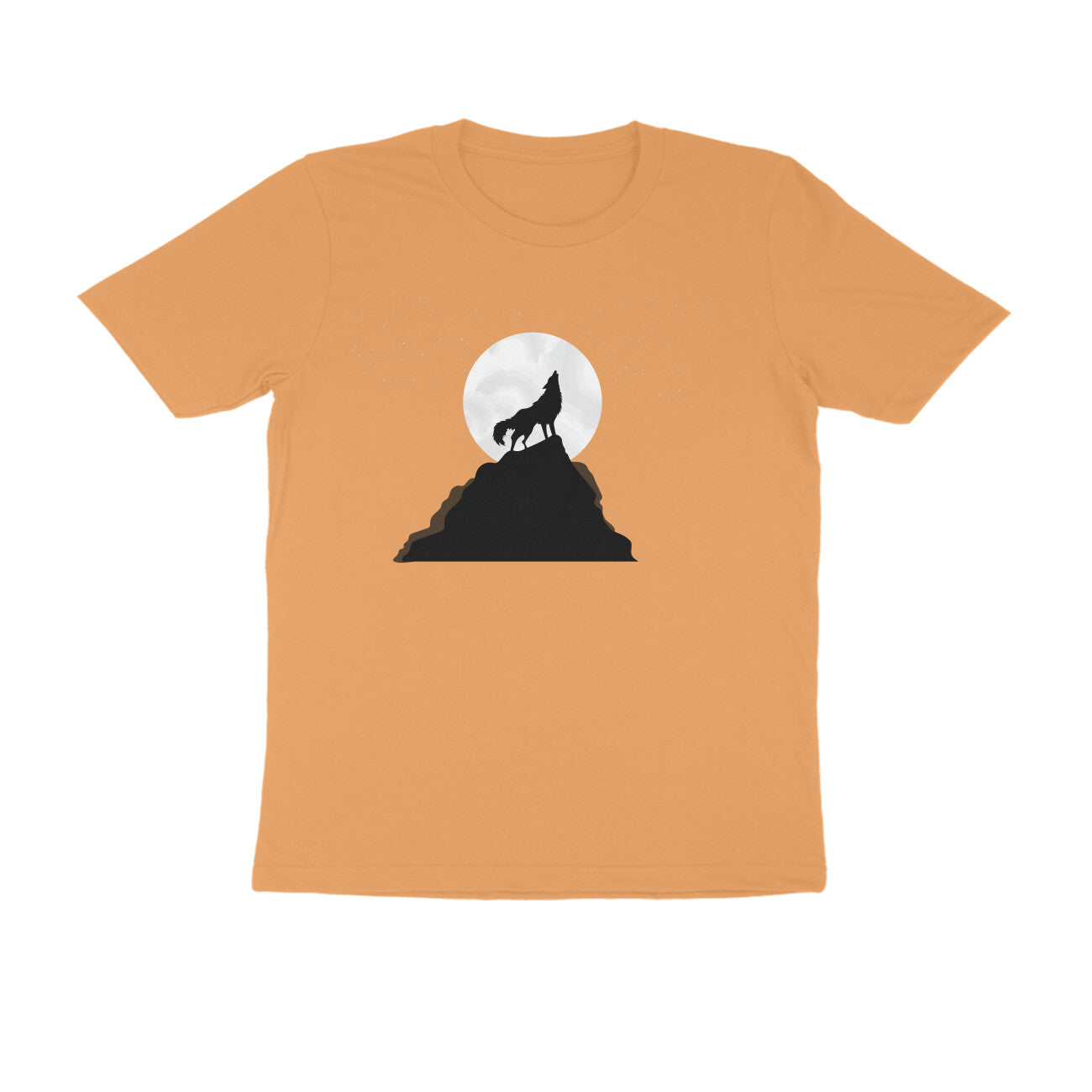 Half Sleeve Round Neck T-Shirt β Night Wolf Howl puraidoprints