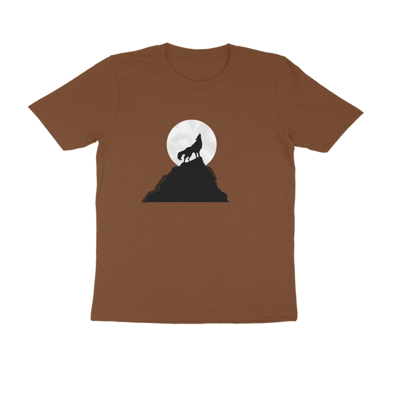 Half Sleeve Round Neck T-Shirt β Night Wolf Howl puraidoprints