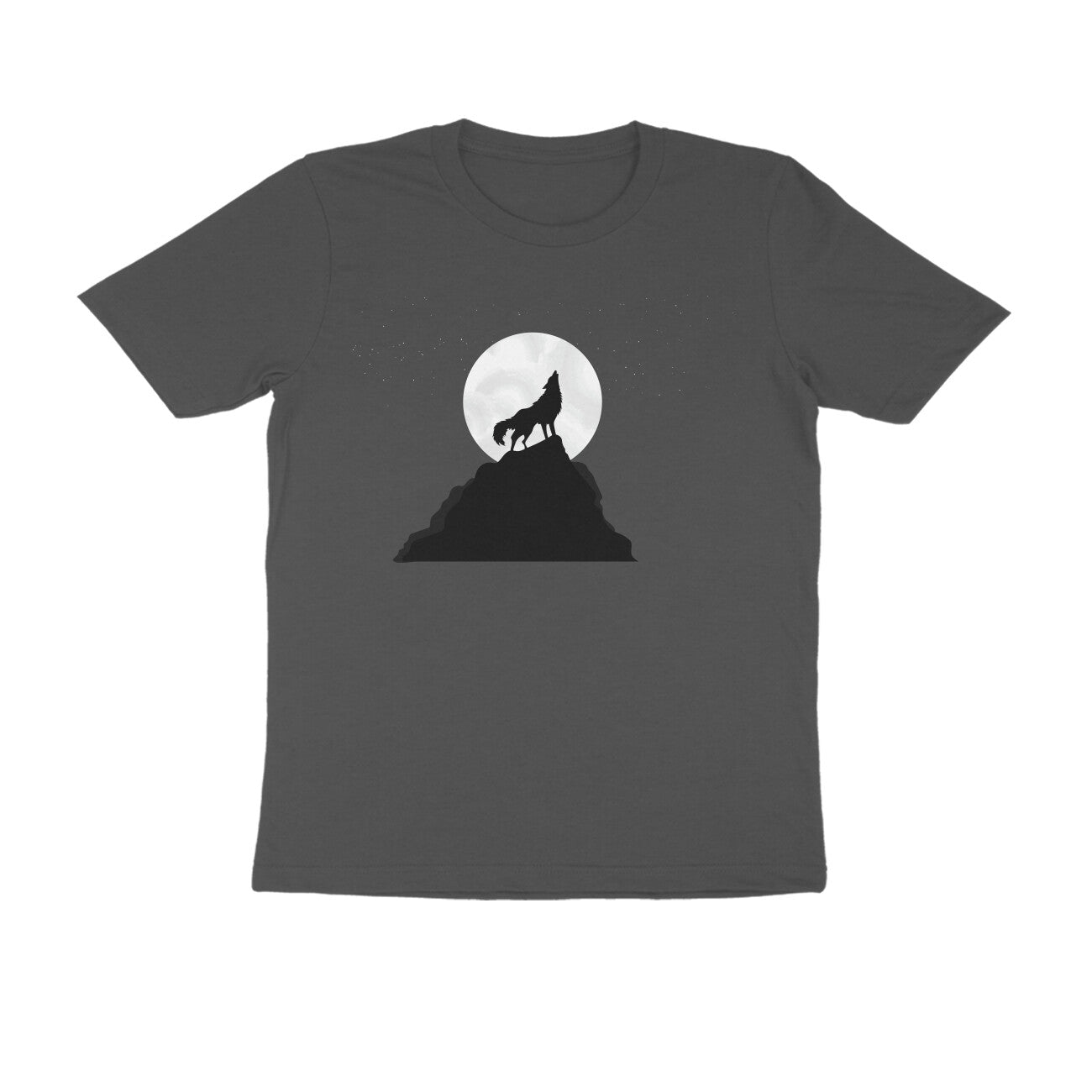 Half Sleeve Round Neck T-Shirt β Night Wolf Howl puraidoprints