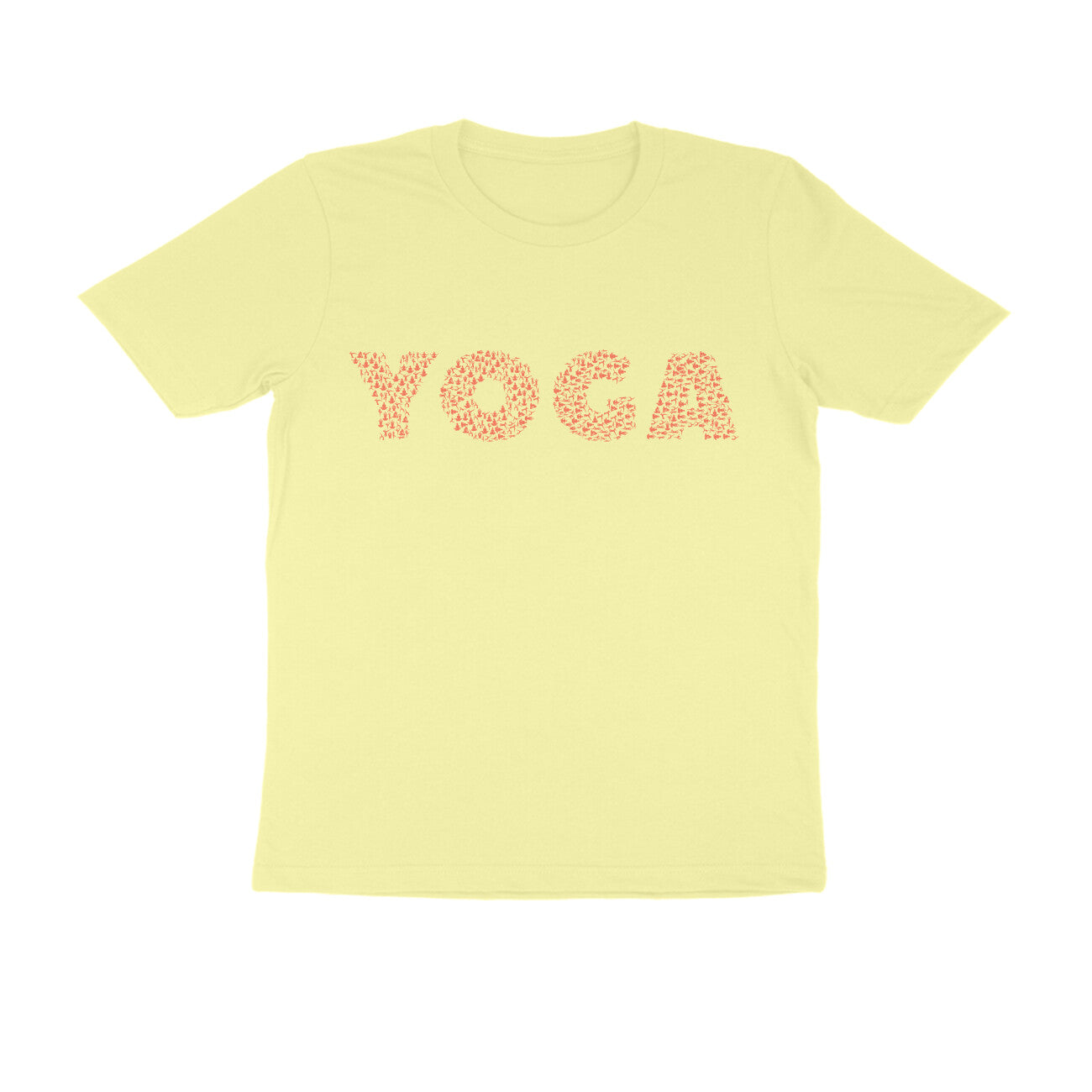 Half Sleeve Round Neck T-Shirt β Orange Text - Yoga puraidoprints