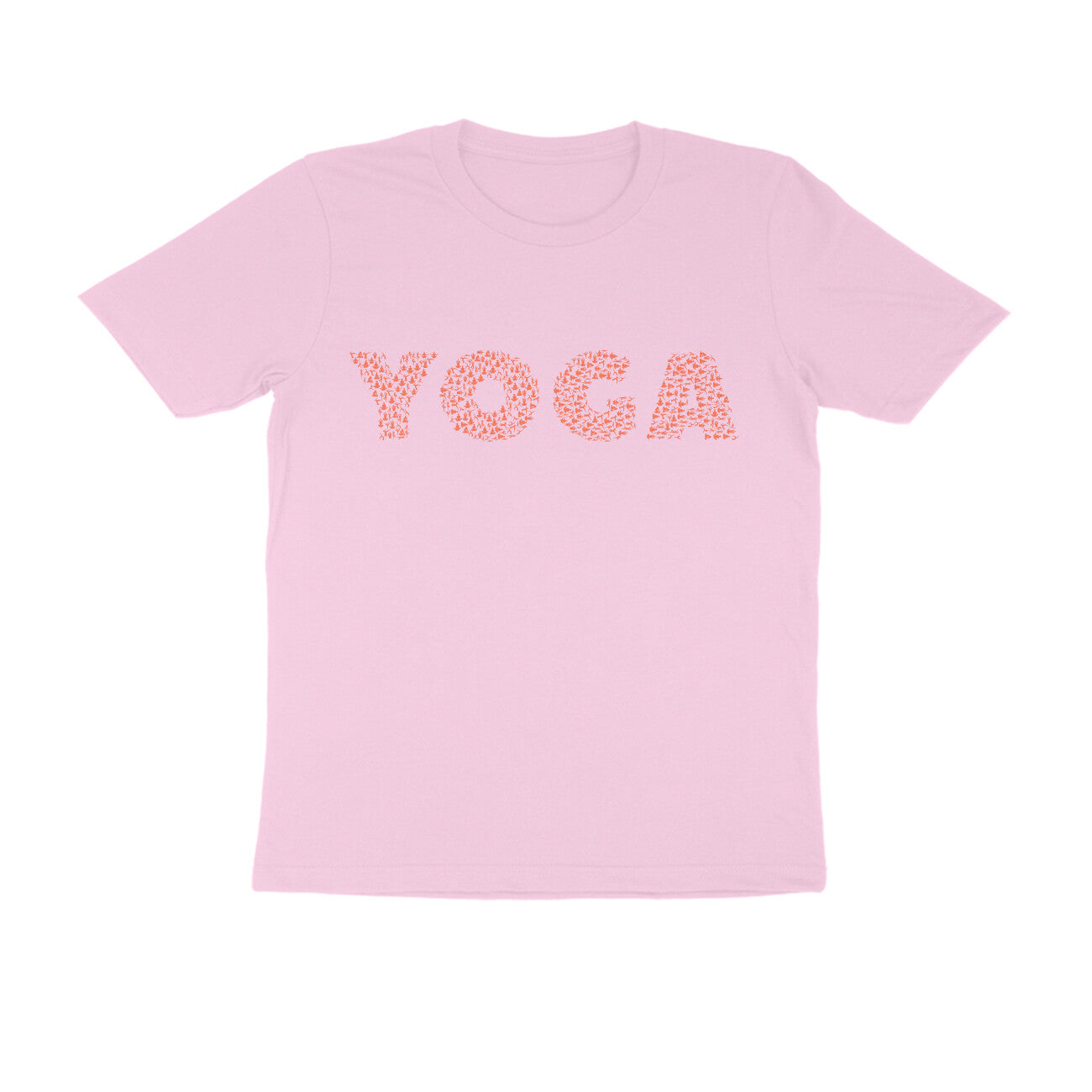 Half Sleeve Round Neck T-Shirt β Orange Text - Yoga puraidoprints