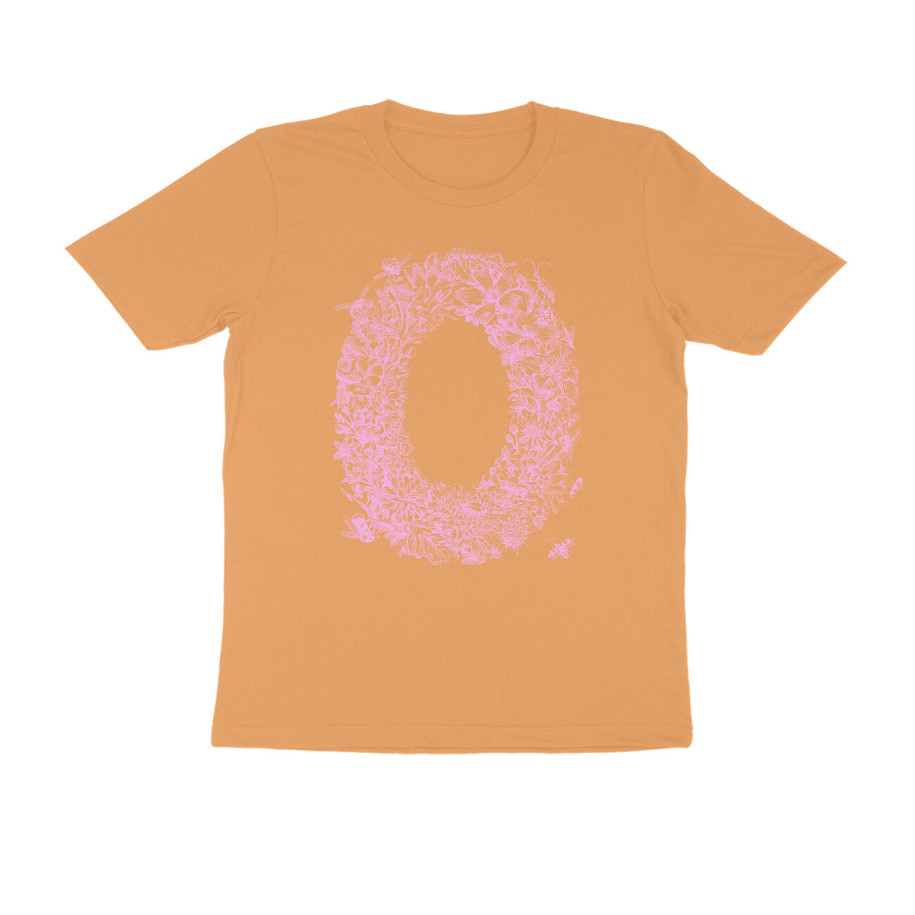 Half Sleeve Round Neck T-Shirt β Pink Flora puraidoprints
