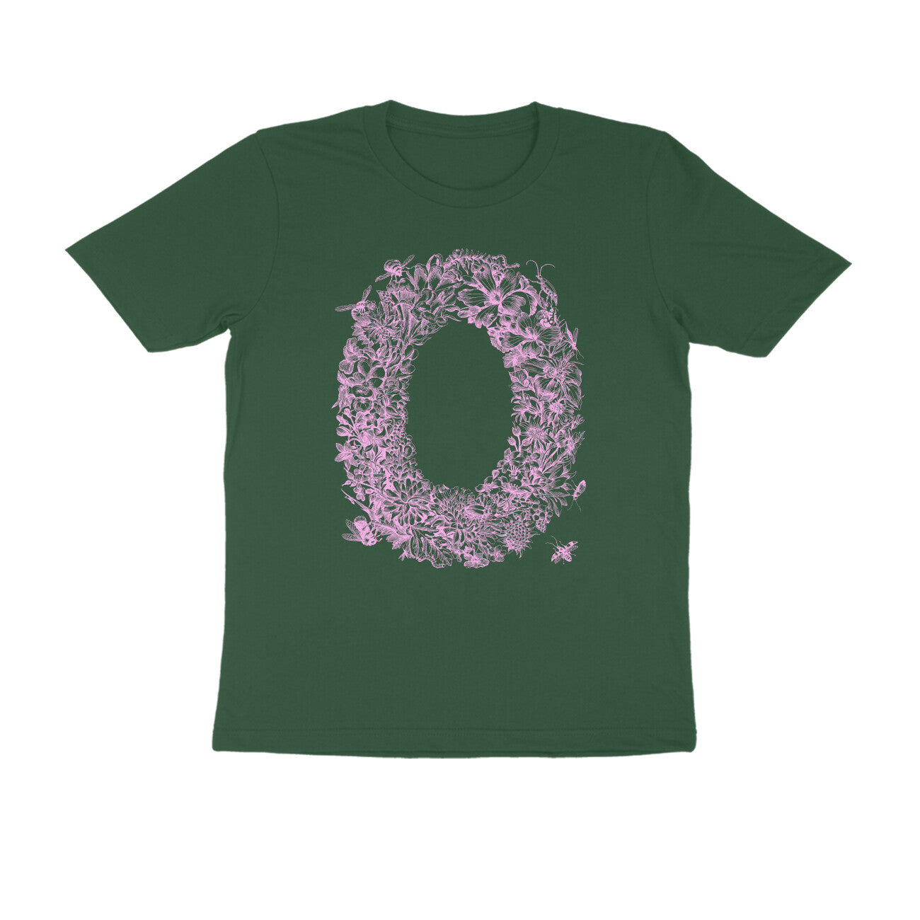 Half Sleeve Round Neck T-Shirt β Pink Flora puraidoprints