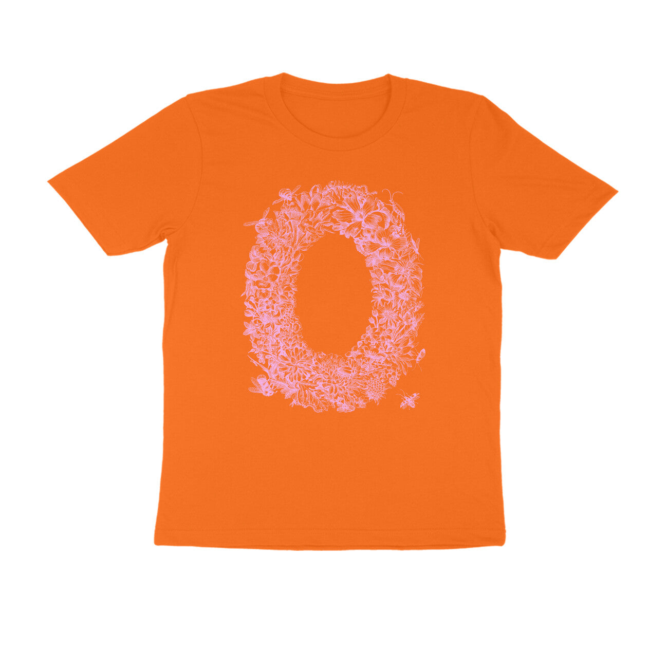 Half Sleeve Round Neck T-Shirt β Pink Flora puraidoprints