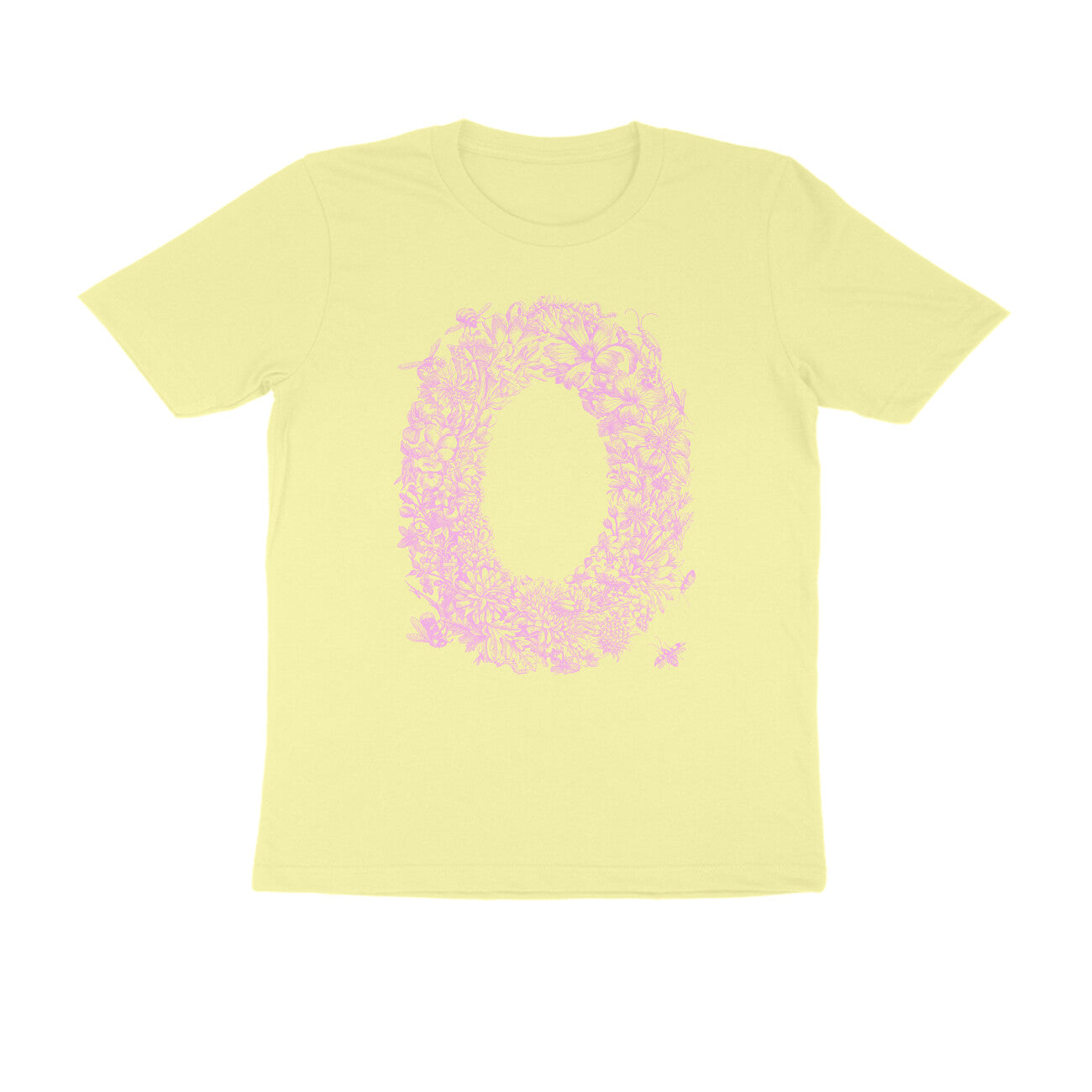 Half Sleeve Round Neck T-Shirt β Pink Flora puraidoprints