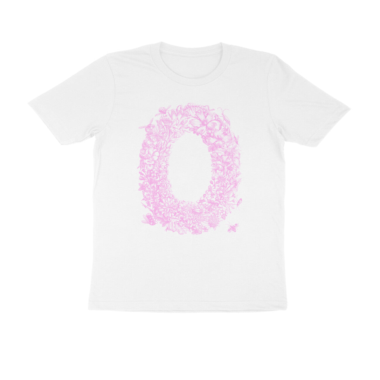 Half Sleeve Round Neck T-Shirt β Pink Flora puraidoprints