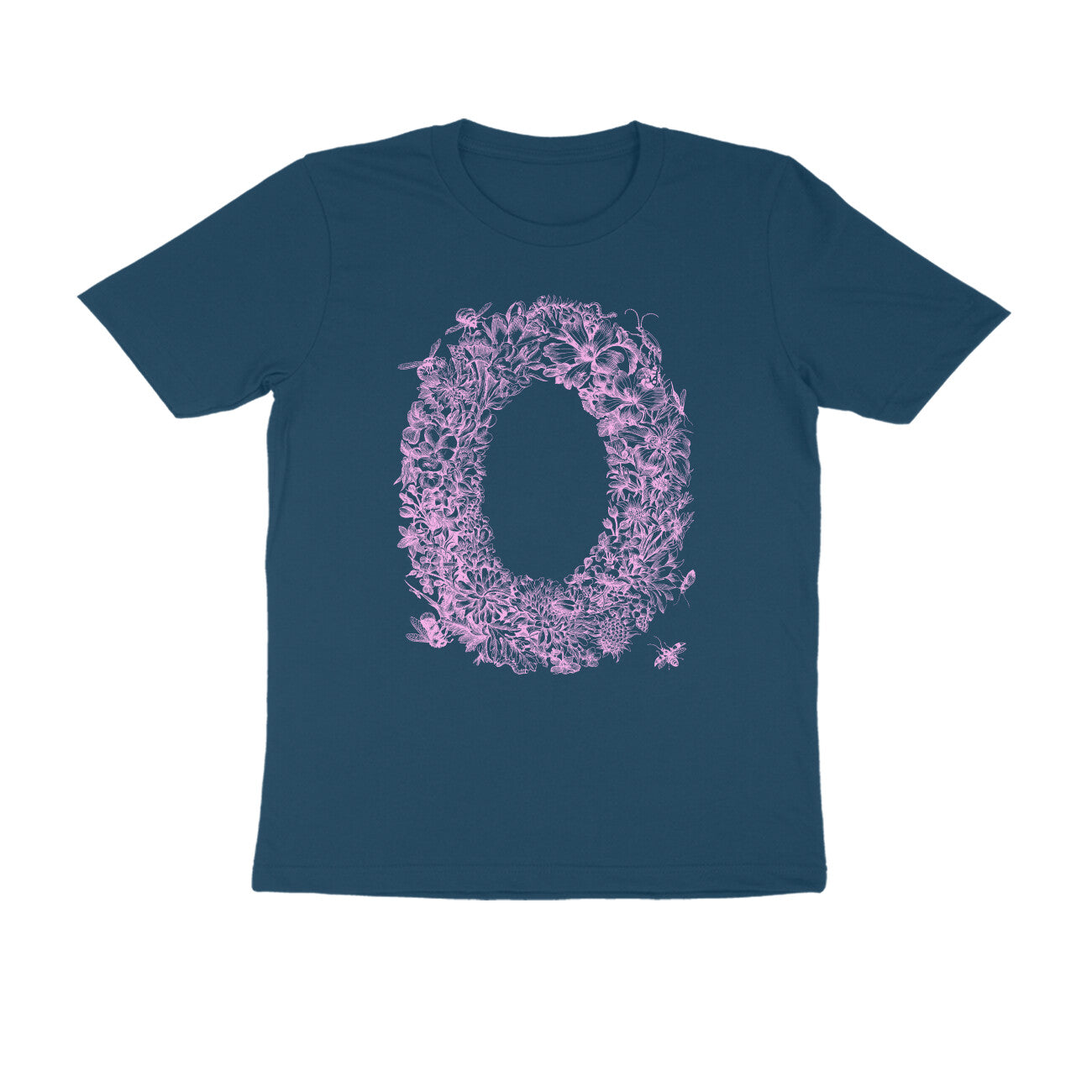 Half Sleeve Round Neck T-Shirt β Pink Flora puraidoprints