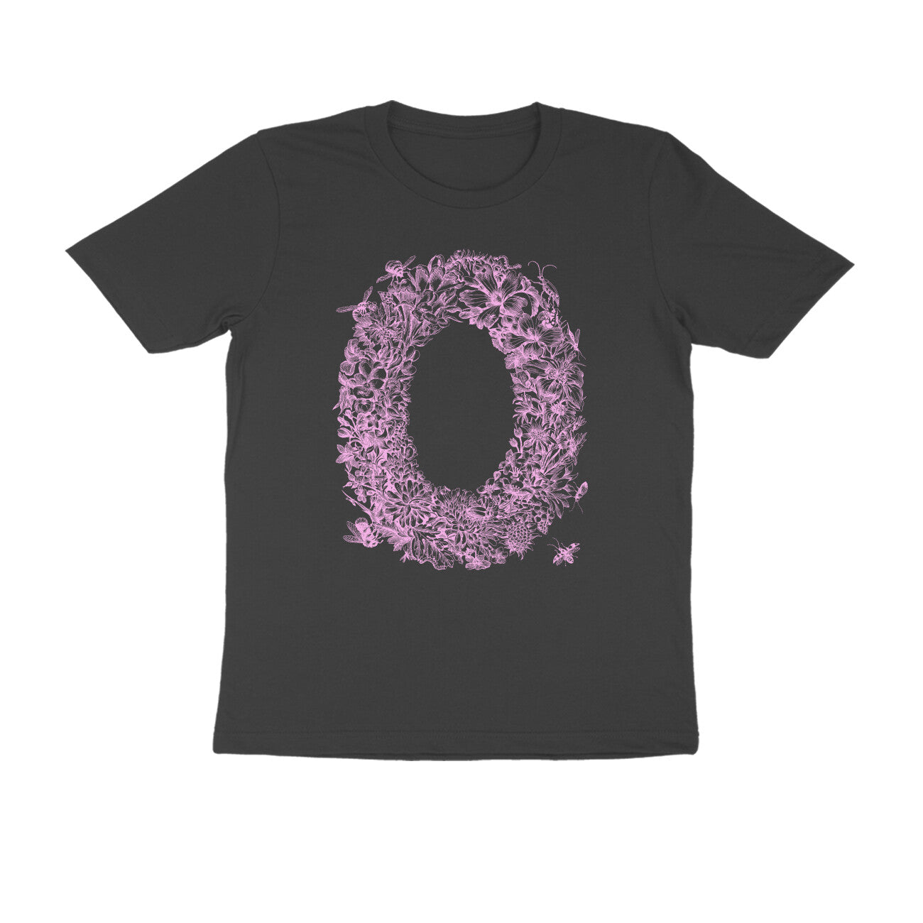 Half Sleeve Round Neck T-Shirt β Pink Flora puraidoprints