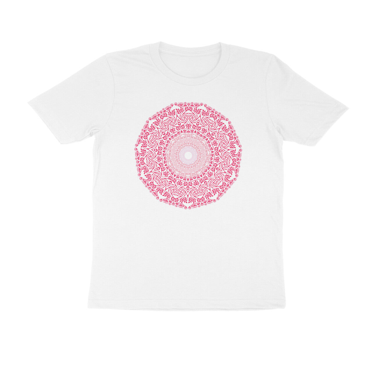 Half Sleeve Round Neck T-Shirt β Pink Mandala 4 puraidoprints
