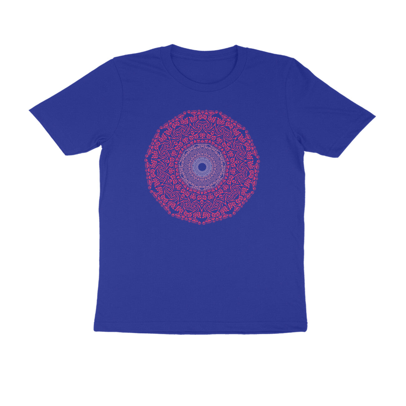 Half Sleeve Round Neck T-Shirt β Pink Mandala 4 puraidoprints