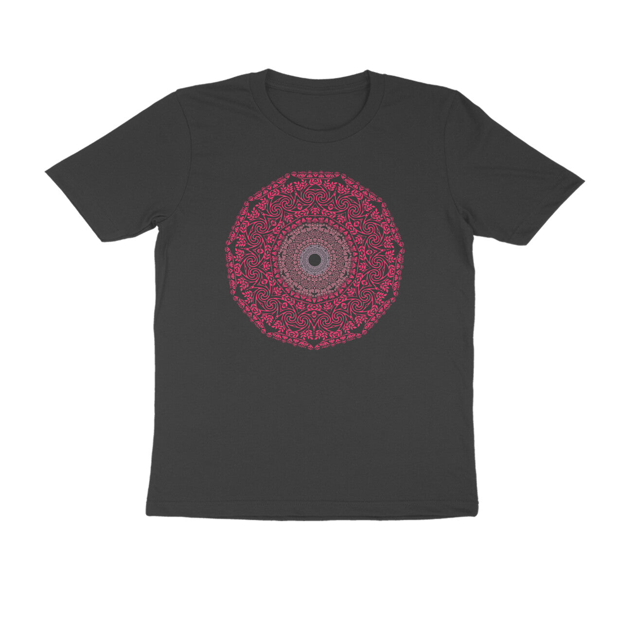 Half Sleeve Round Neck T-Shirt β Pink Mandala 4 puraidoprints