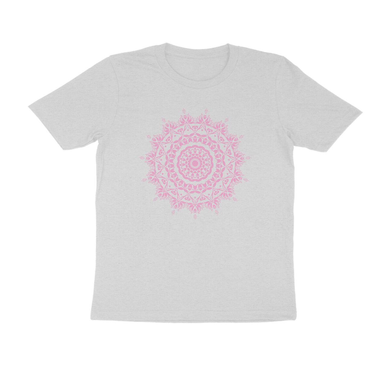 Half Sleeve Round Neck T-Shirt β Pink Mandala 5 puraidoprints