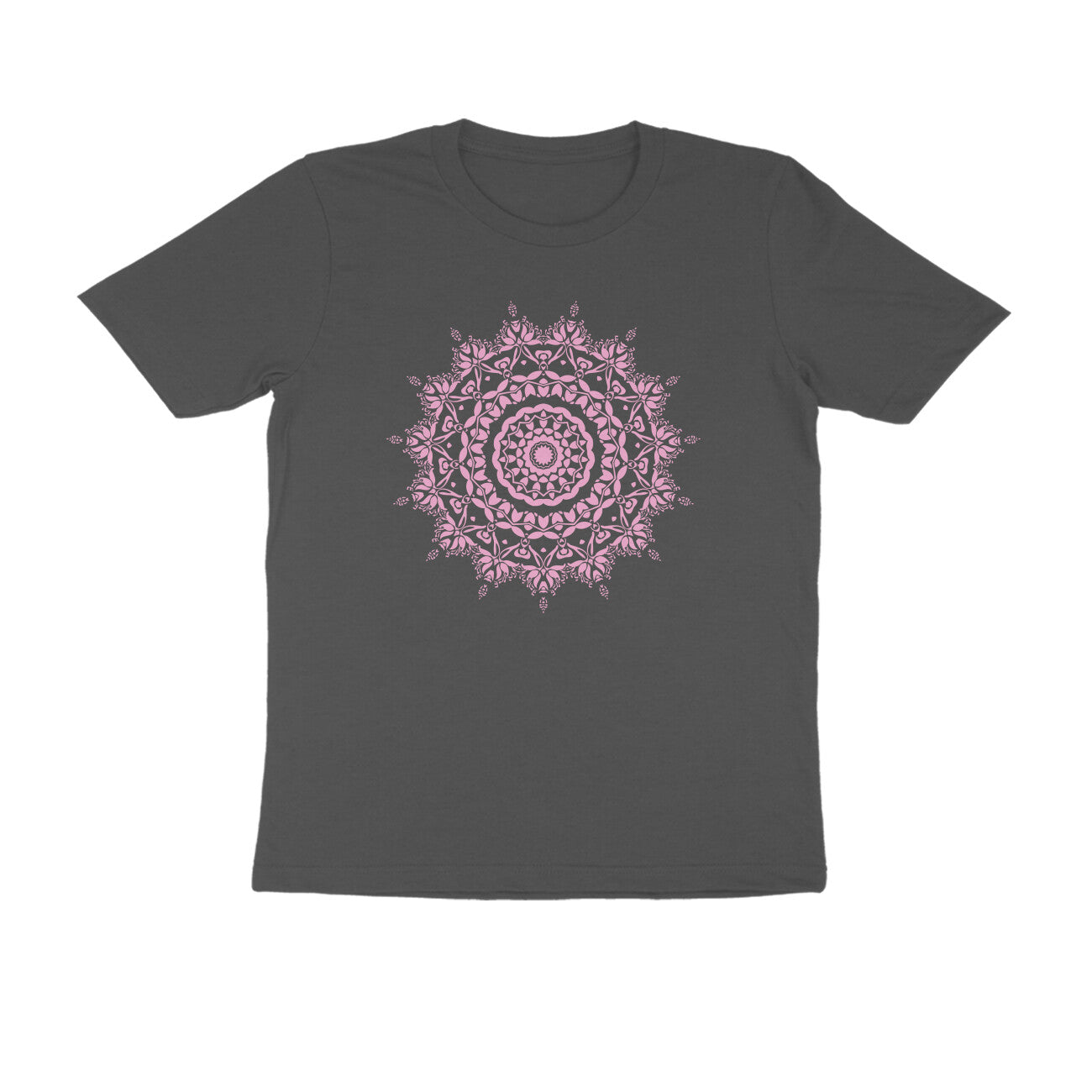 Half Sleeve Round Neck T-Shirt β Pink Mandala 5 puraidoprints