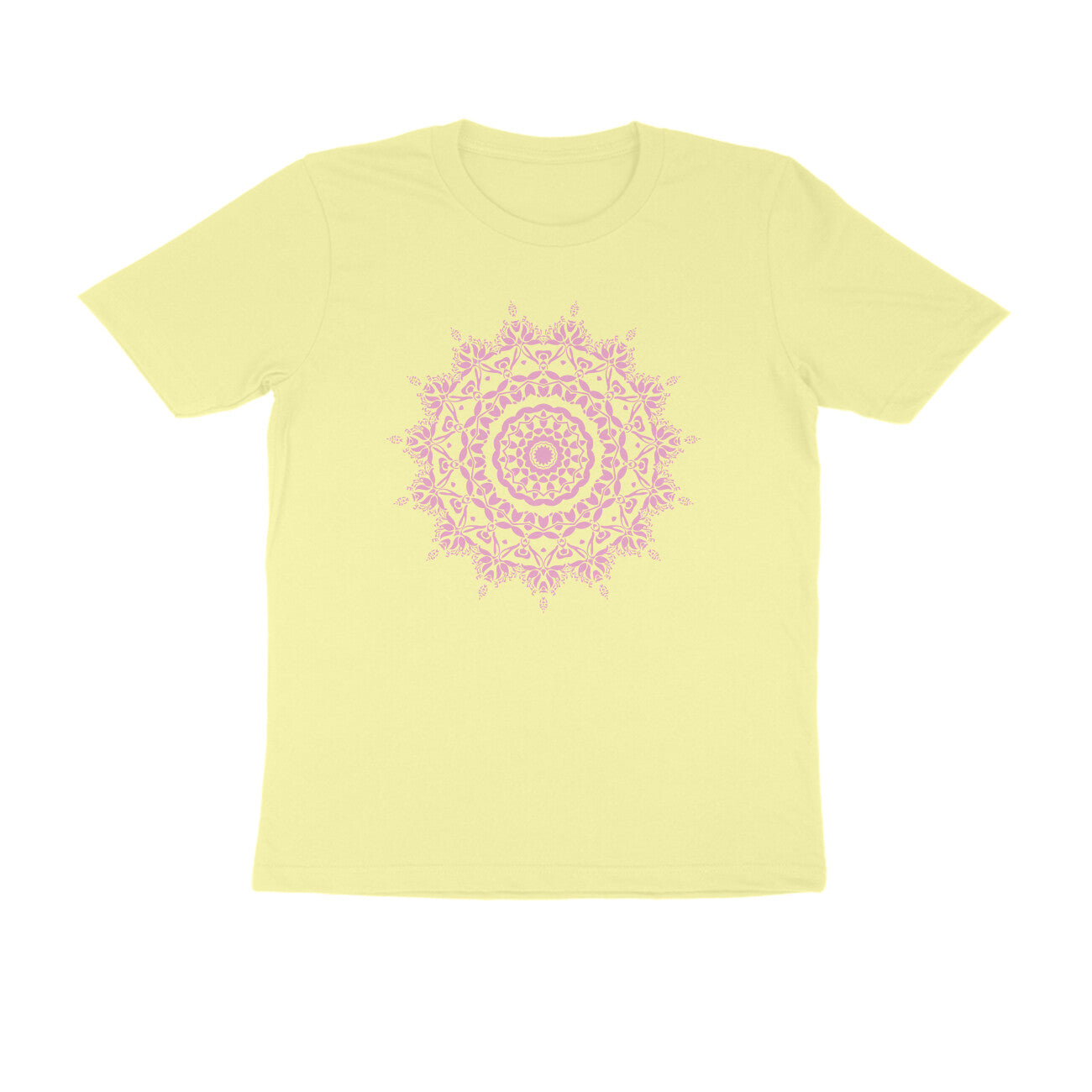 Half Sleeve Round Neck T-Shirt β Pink Mandala 5 puraidoprints