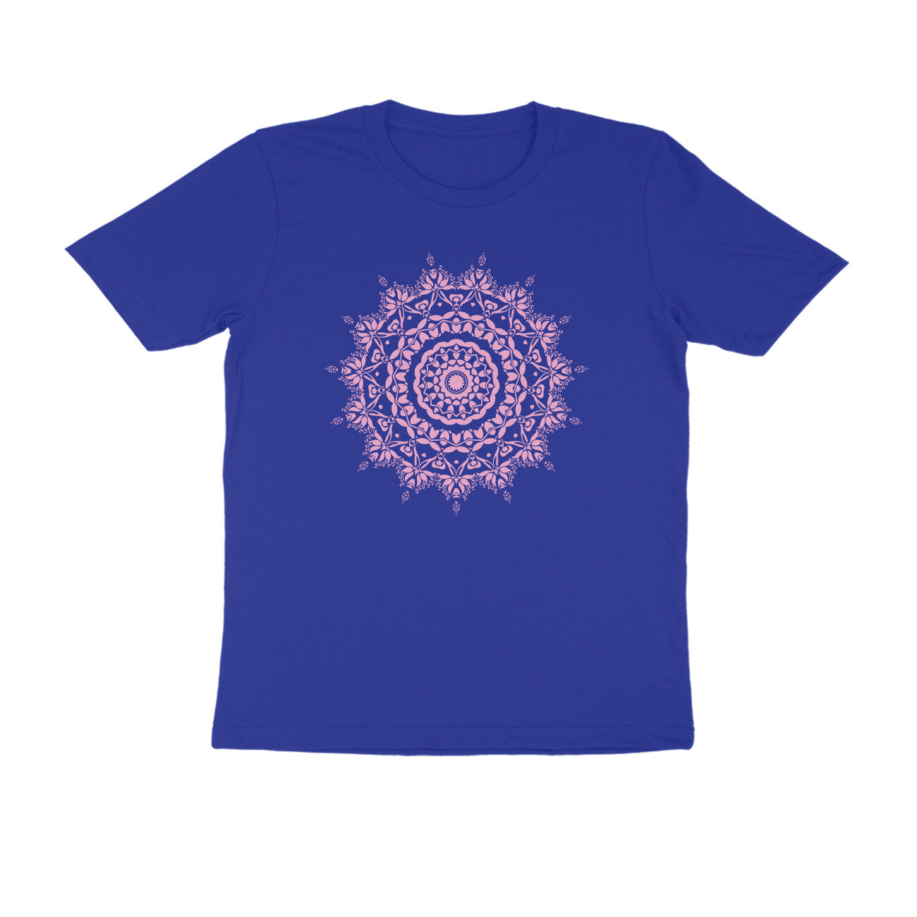 Half Sleeve Round Neck T-Shirt β Pink Mandala 5 puraidoprints