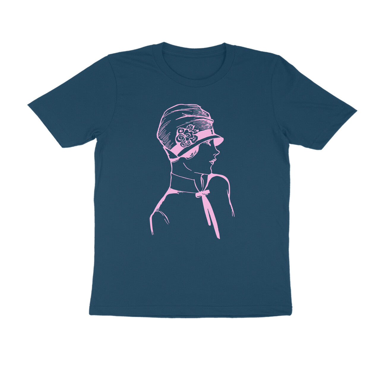 Half Sleeve Round Neck T-Shirt β Pink Retro β Classy - Woman puraidoprints