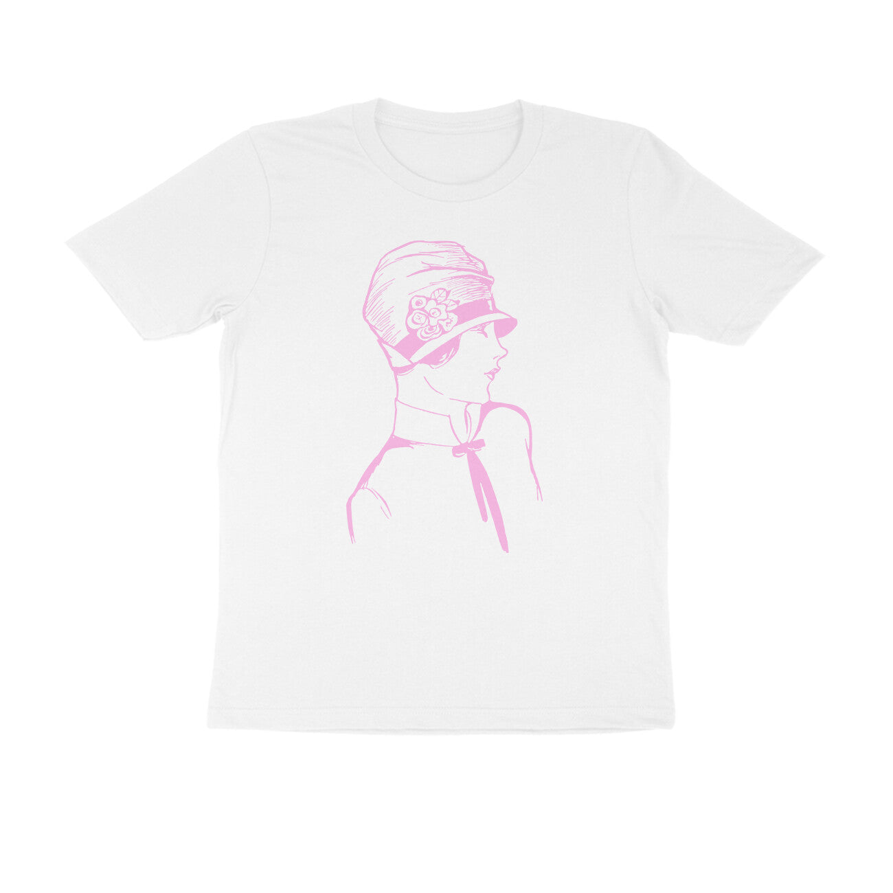Half Sleeve Round Neck T-Shirt β Pink Retro β Classy - Woman puraidoprints