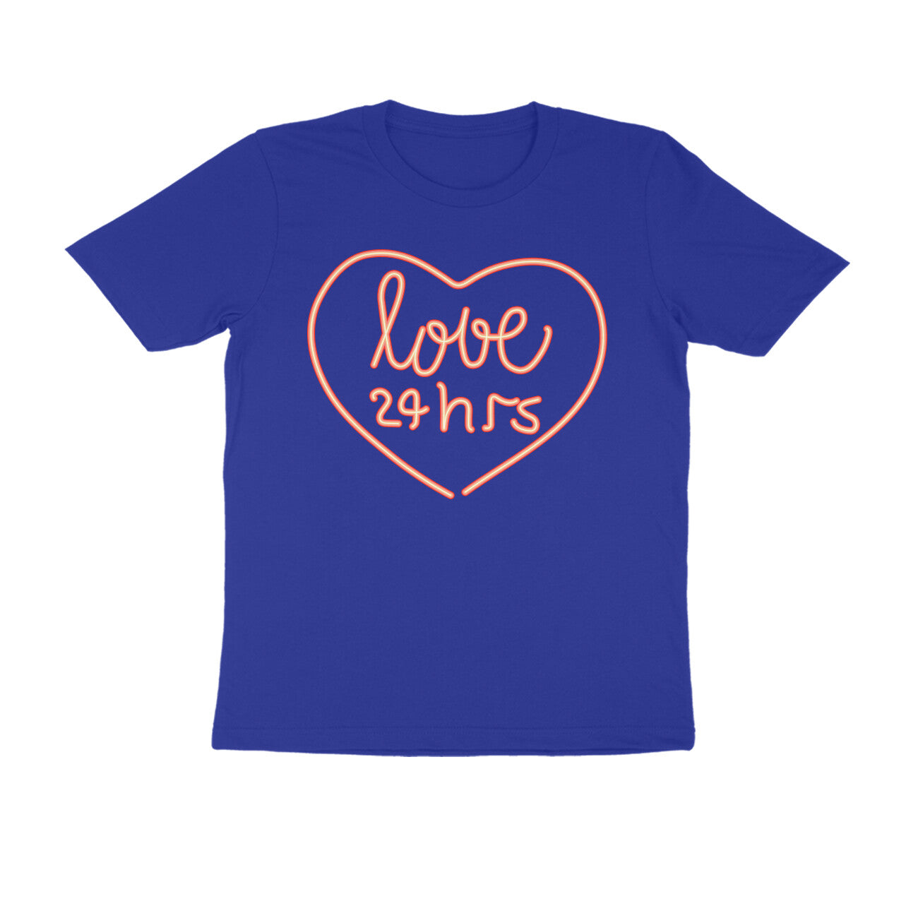 Half Sleeve Round Neck T-Shirt β Pink Text β Love 24 Hrs puraidoprints