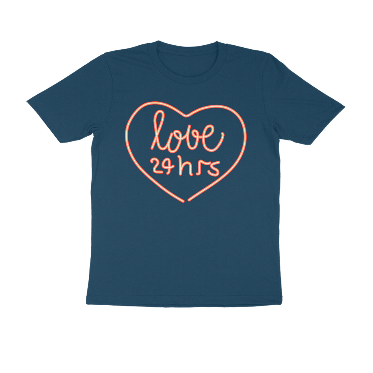 Half Sleeve Round Neck T-Shirt β Pink Text β Love 24 Hrs puraidoprints
