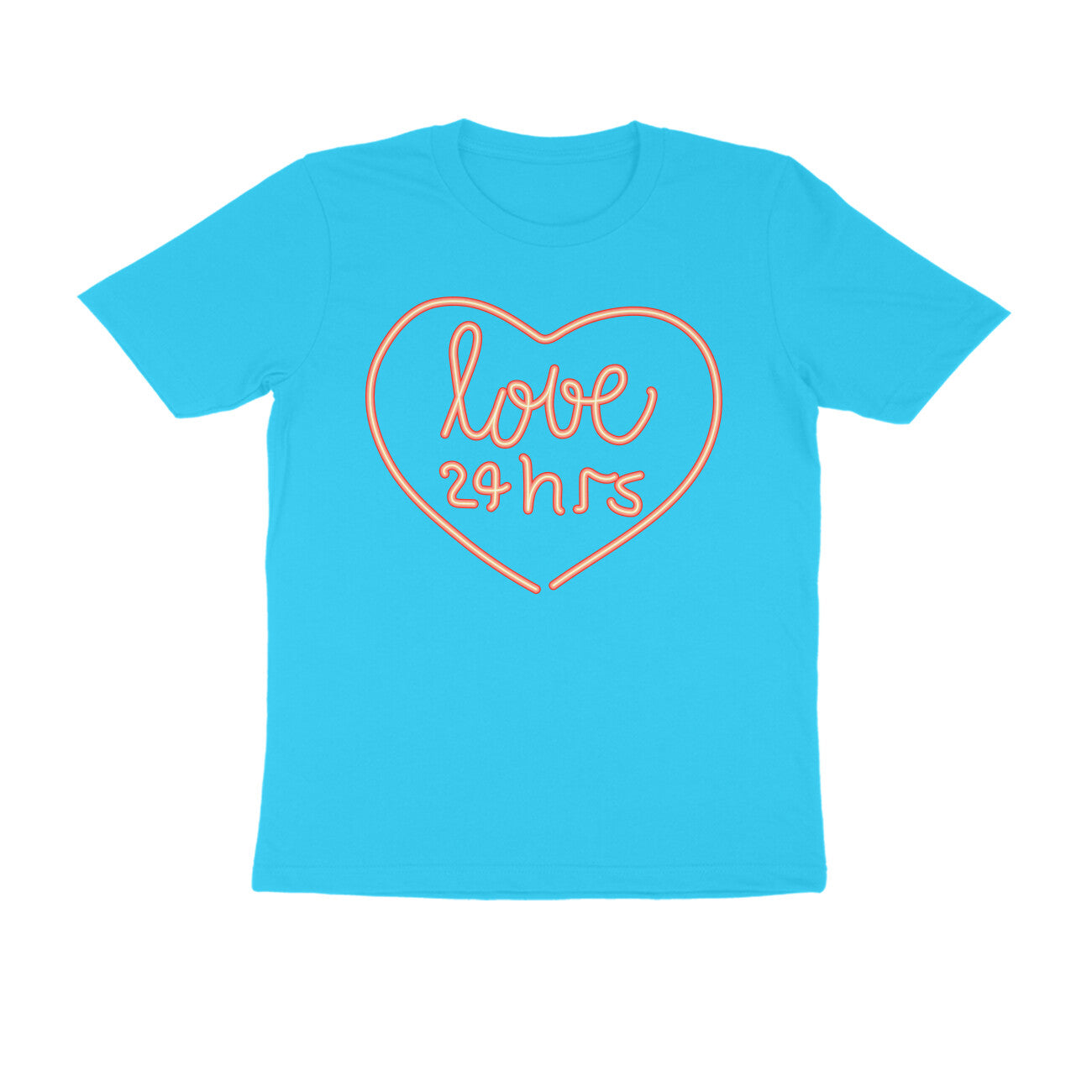 Half Sleeve Round Neck T-Shirt β Pink Text β Love 24 Hrs puraidoprints