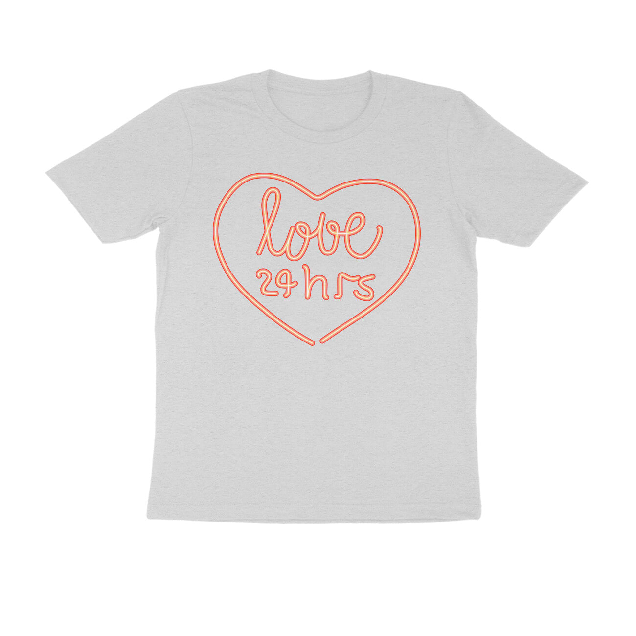 Half Sleeve Round Neck T-Shirt β Pink Text β Love 24 Hrs puraidoprints