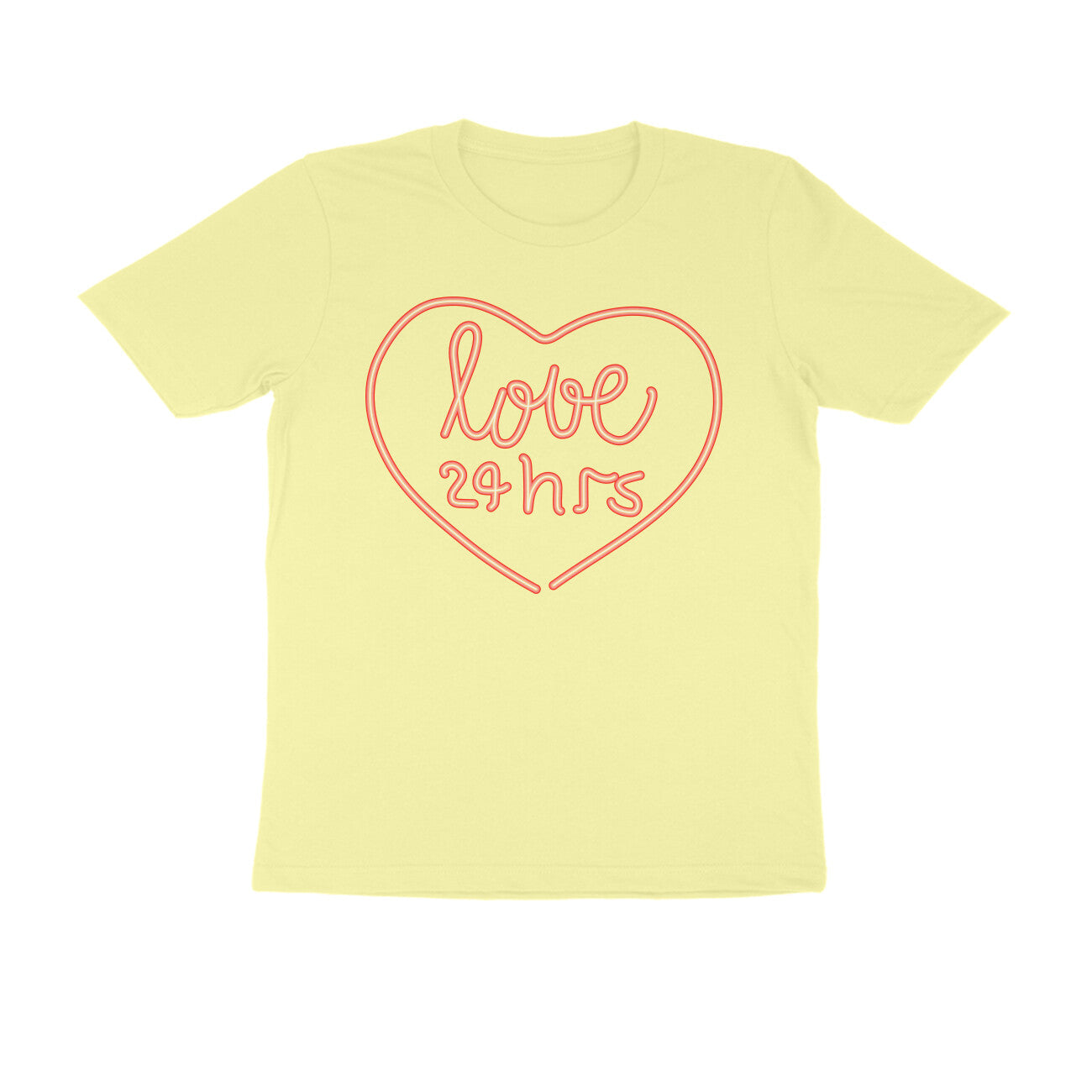 Half Sleeve Round Neck T-Shirt β Pink Text β Love 24 Hrs puraidoprints