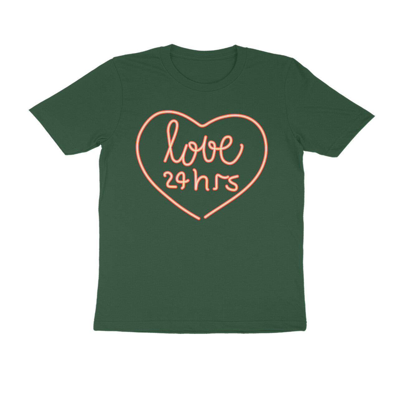 Half Sleeve Round Neck T-Shirt β Pink Text β Love 24 Hrs puraidoprints