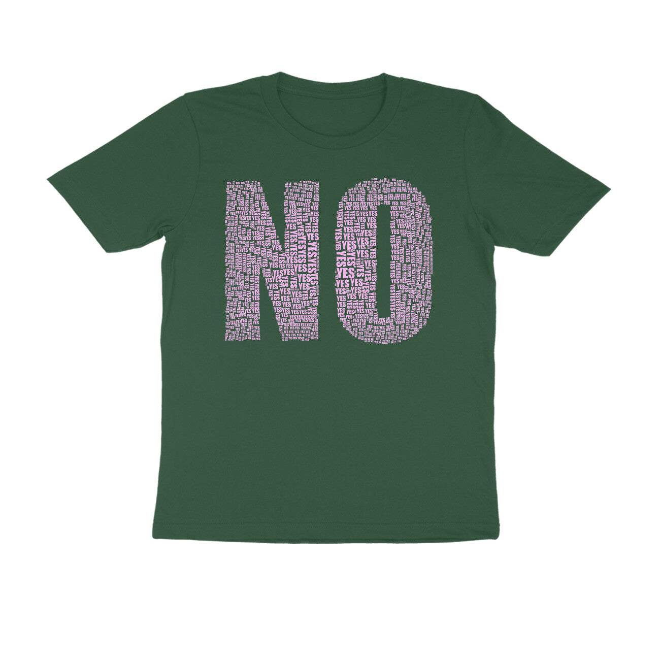 Half Sleeve Round Neck T-Shirt β Pink Text - No puraidoprints