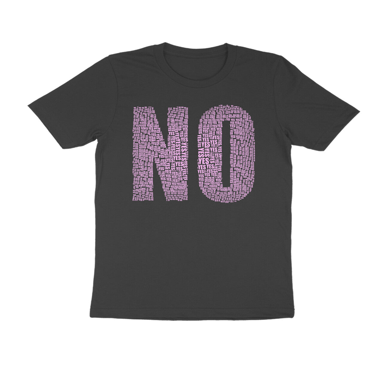 Half Sleeve Round Neck T-Shirt β Pink Text - No puraidoprints