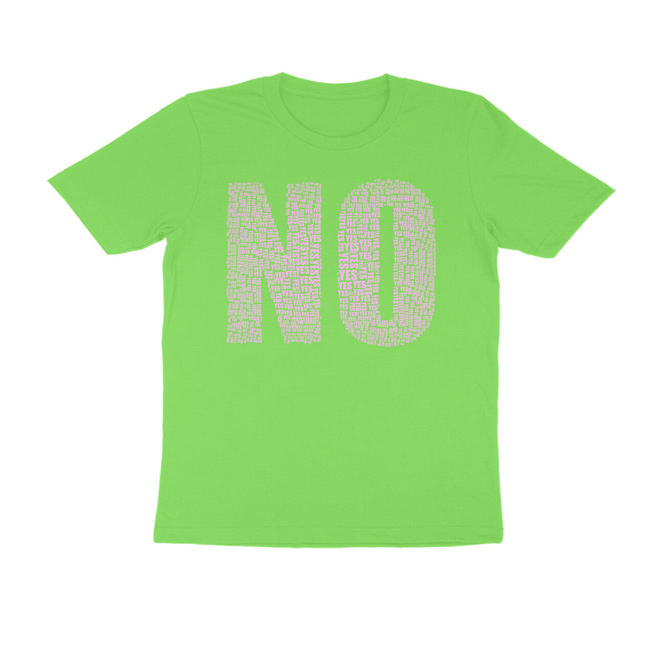 Half Sleeve Round Neck T-Shirt β Pink Text - No puraidoprints