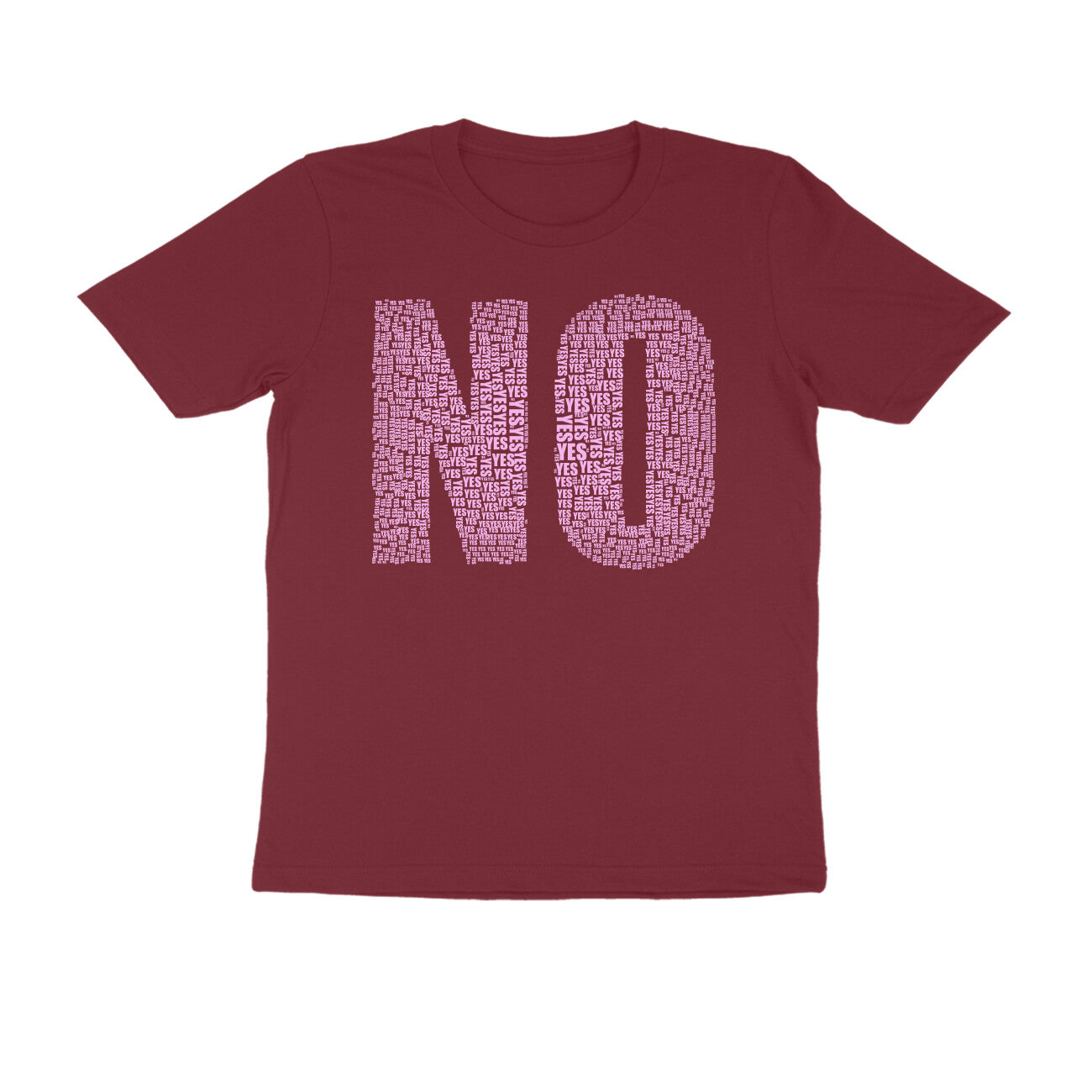 Half Sleeve Round Neck T-Shirt β Pink Text - No puraidoprints