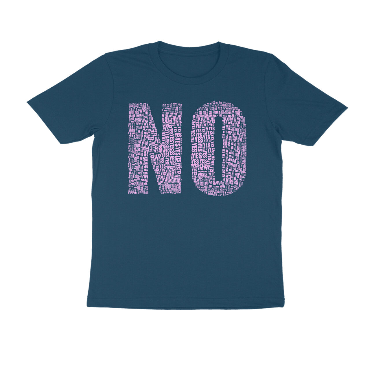 Half Sleeve Round Neck T-Shirt β Pink Text - No puraidoprints